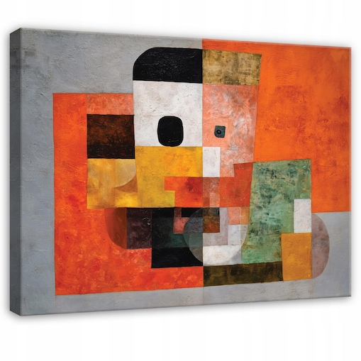 Obraz Do Sypialni Salonu Na Płótnie Abstrakcja Geometryczna Pomarańczowy 60x40