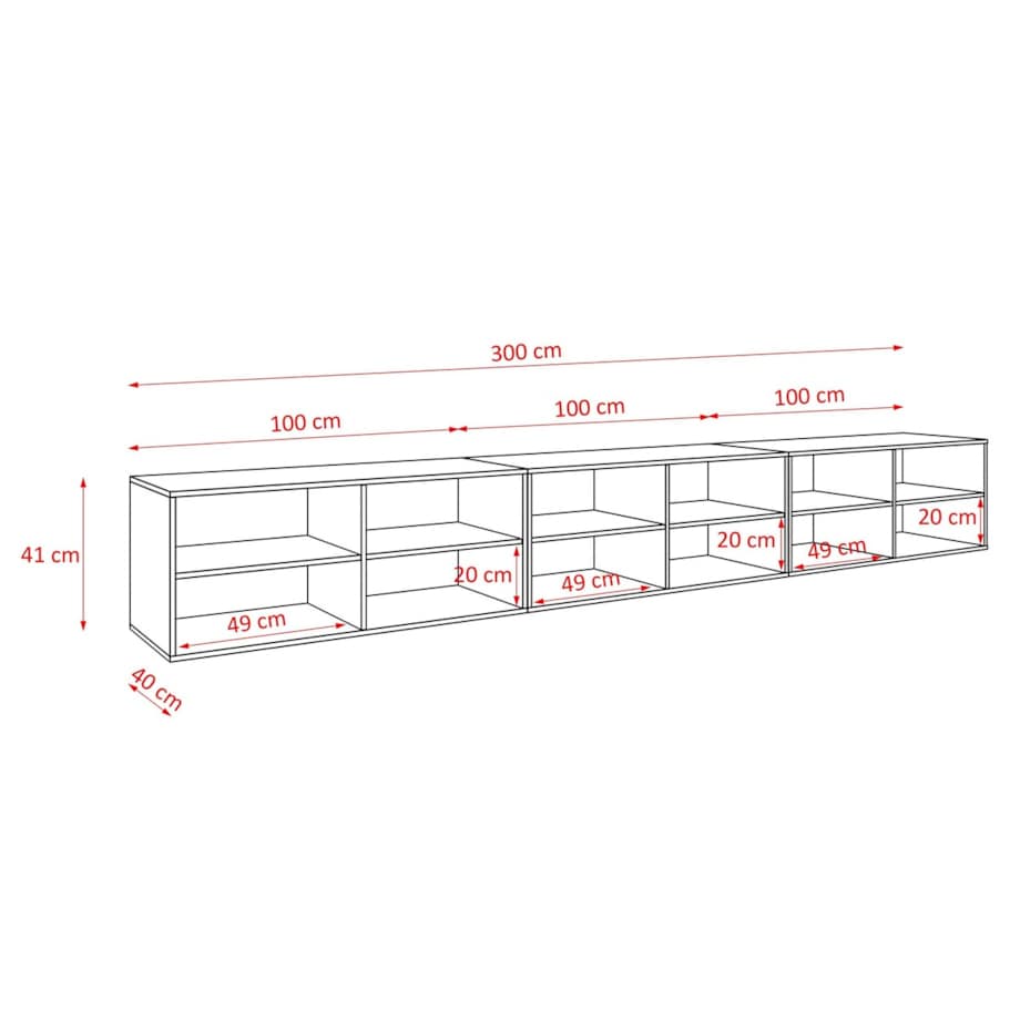 Szafka RTV ALI 300 cm zamknięta z ozdobnymi frontami - artisan+biały