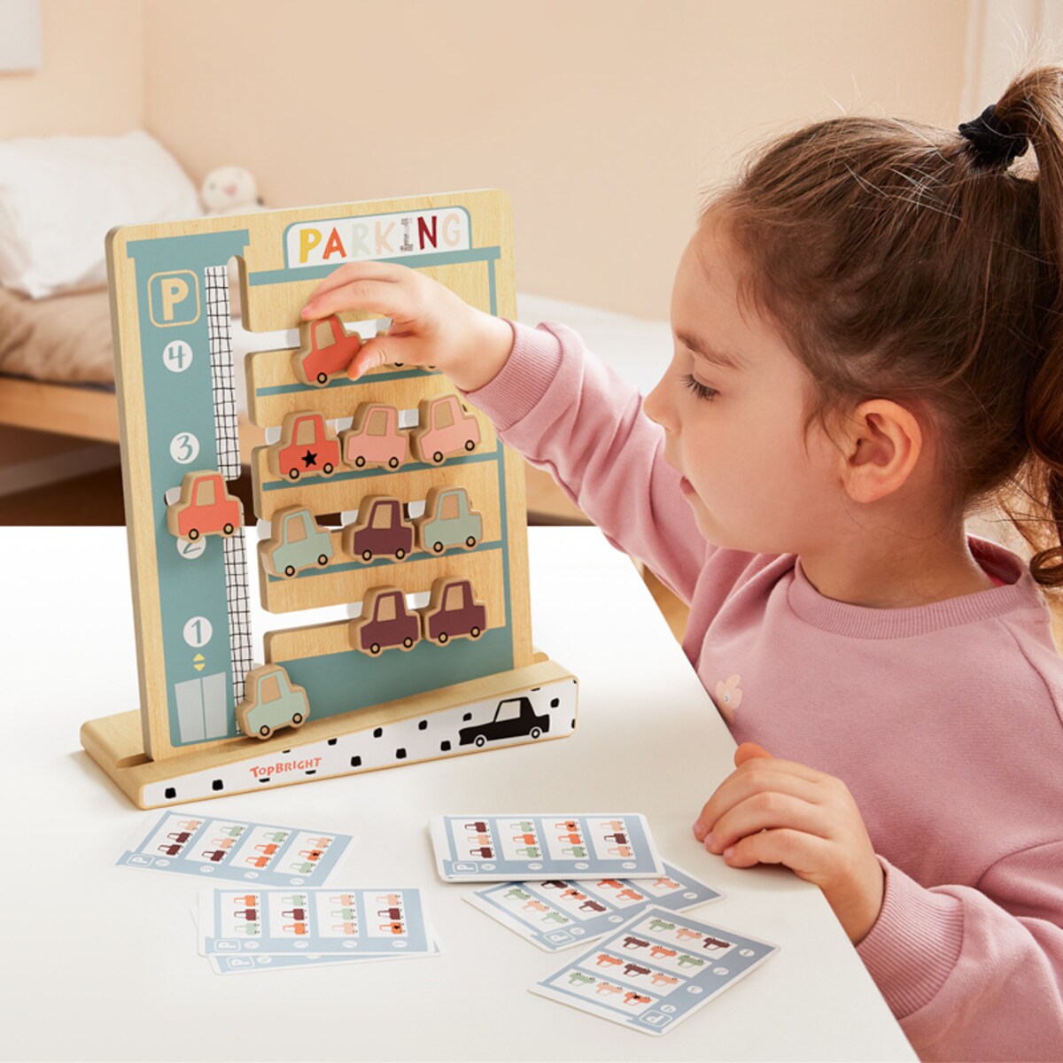 Parking - zabawka logiczna dla dzieci z kartami zadań 36 mies.+ Top Bright