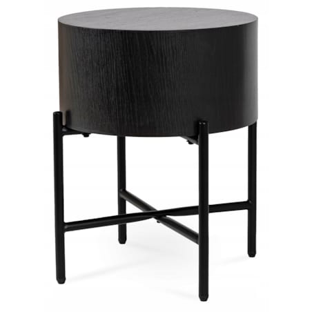 Stolik Kawowy Okrągły Mały Loft Ława Do Salonu Sypialni Czarna CEVES