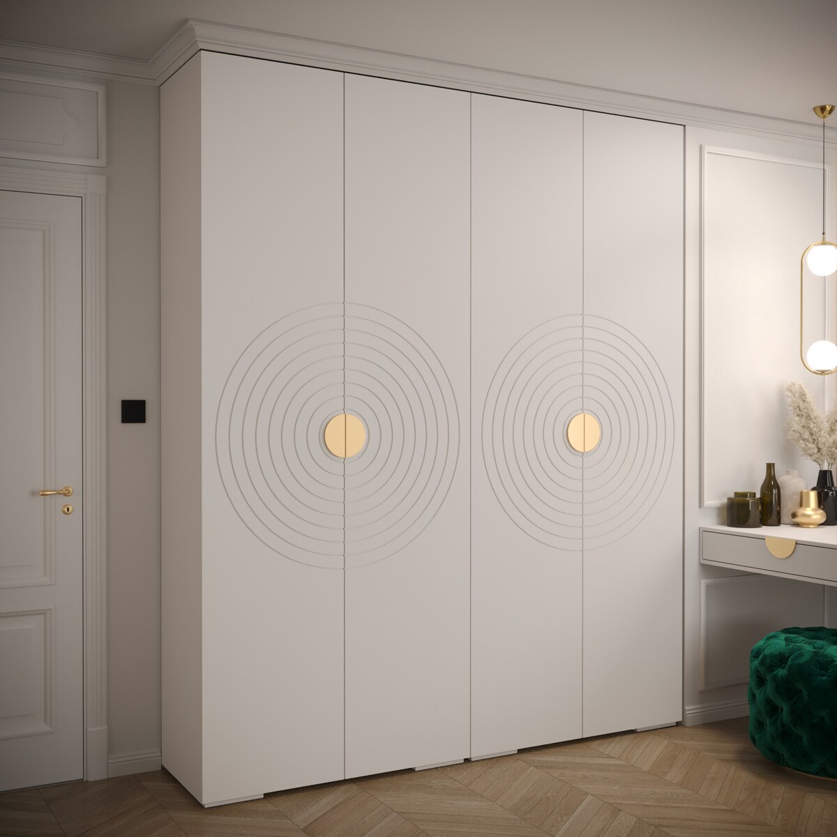 Szafa przesuwna Garderoba MANHATTAN RYFEL 6 200 gł. 47 biały