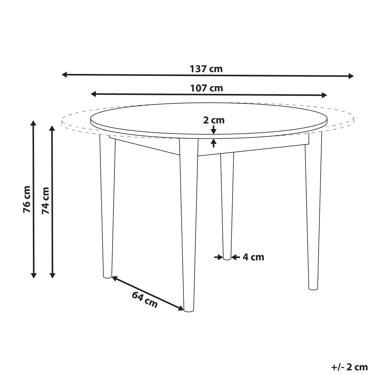 Stół do jadalni rozkładany ECHO Dąb jasny 107/137 cm 107 cm