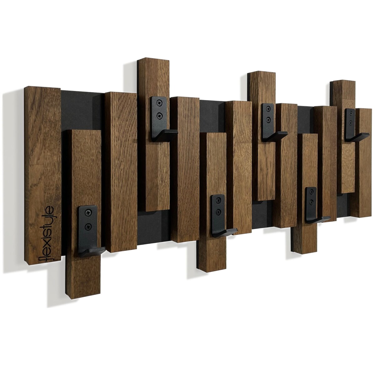 Wieszak ścienny na ubrania Lamele Mini 60cm brązowy