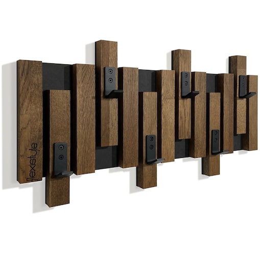 Wieszak ścienny na ubrania Lamele Mini 60cm brązowy