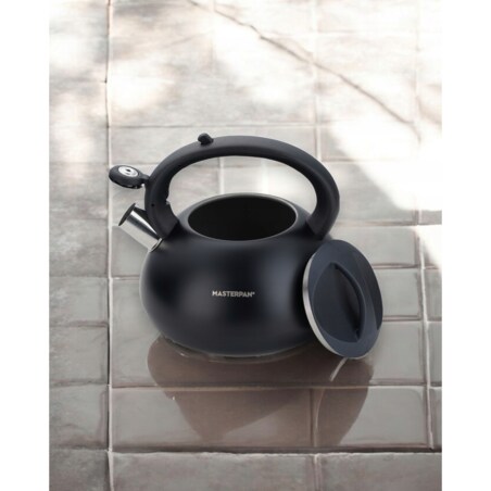 Duży Czarny Tradycyjny Czajnik Z Gwizdkiem Stalowy 3L Na Indukcję Gaz