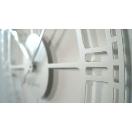 Duży metalowy zegar ścienny biały 80cm