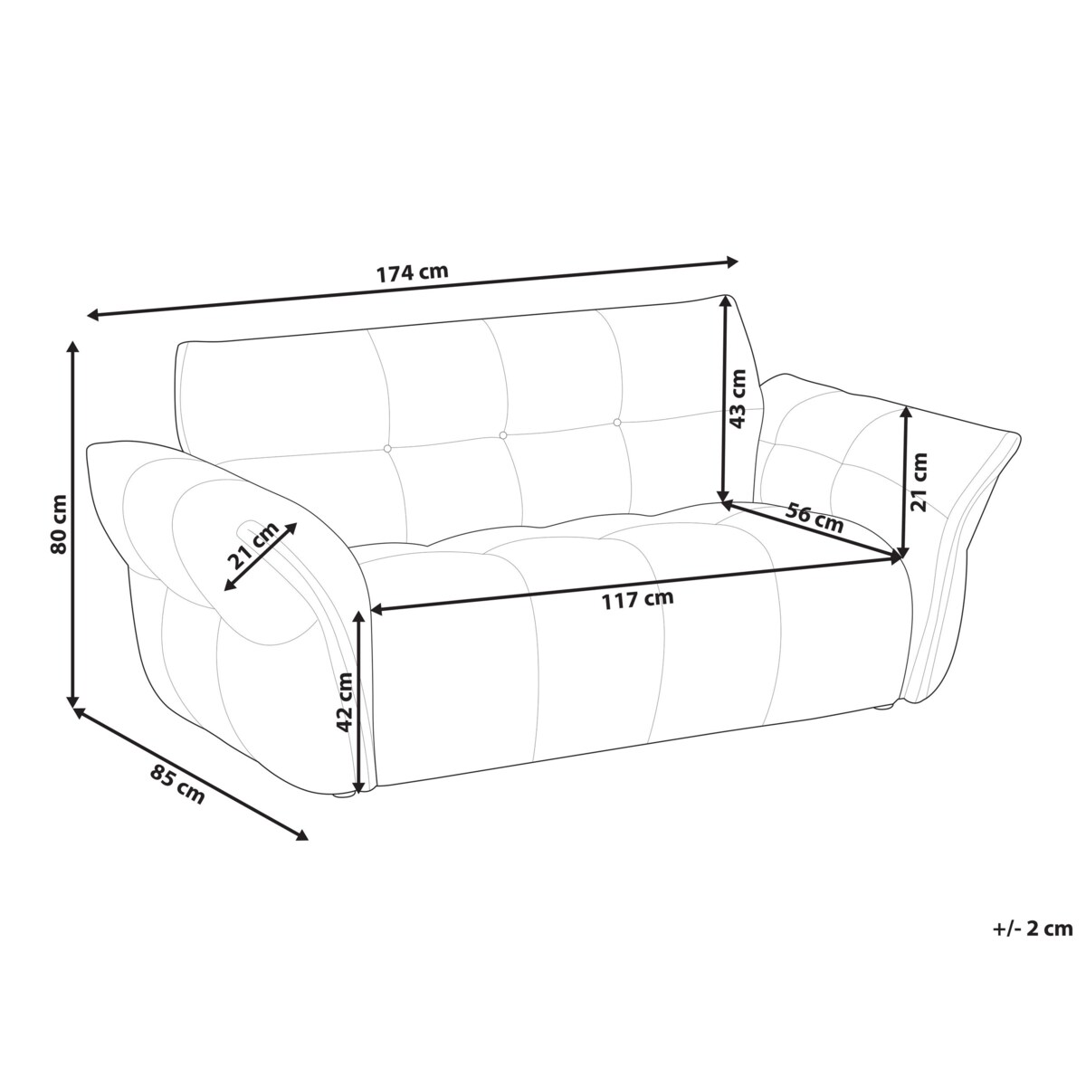 Sofa HALBA Boucle Zielony
