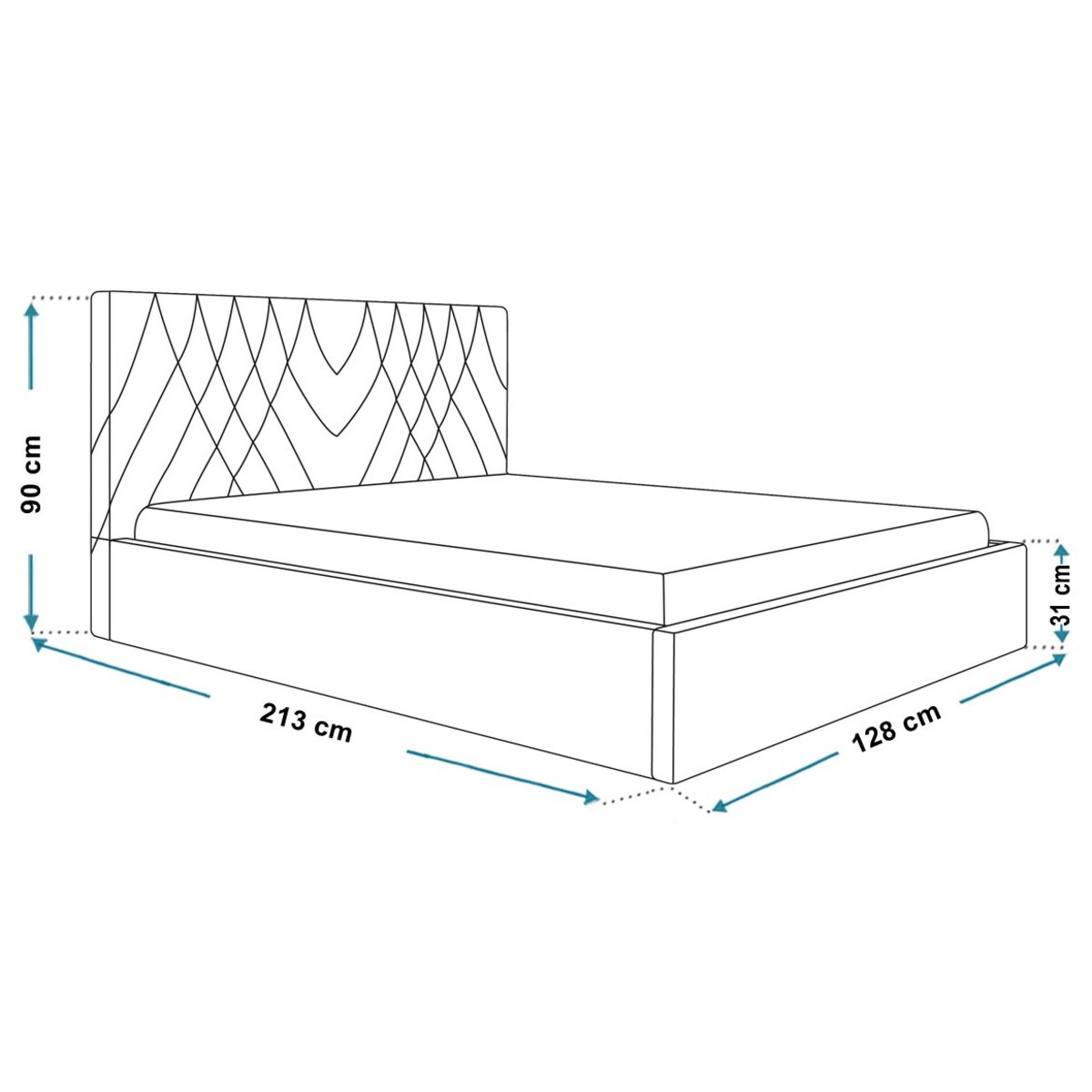 Łóżko tapicerowane jednoosobowe 120x200 OLDO 5 z pojemnikiem- beżowe