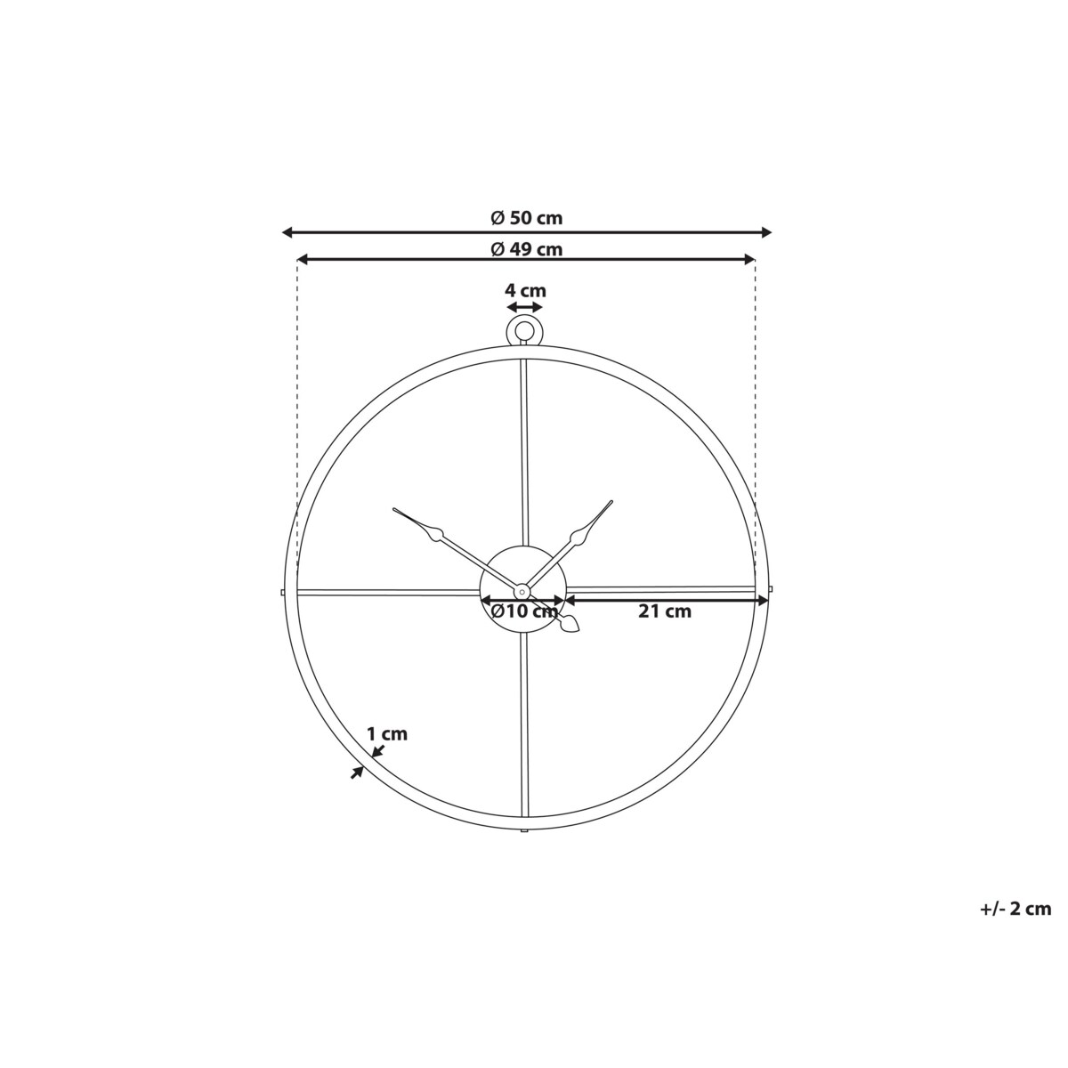 Zegar ścienny ø 50 cm złoty ZUCHWIL