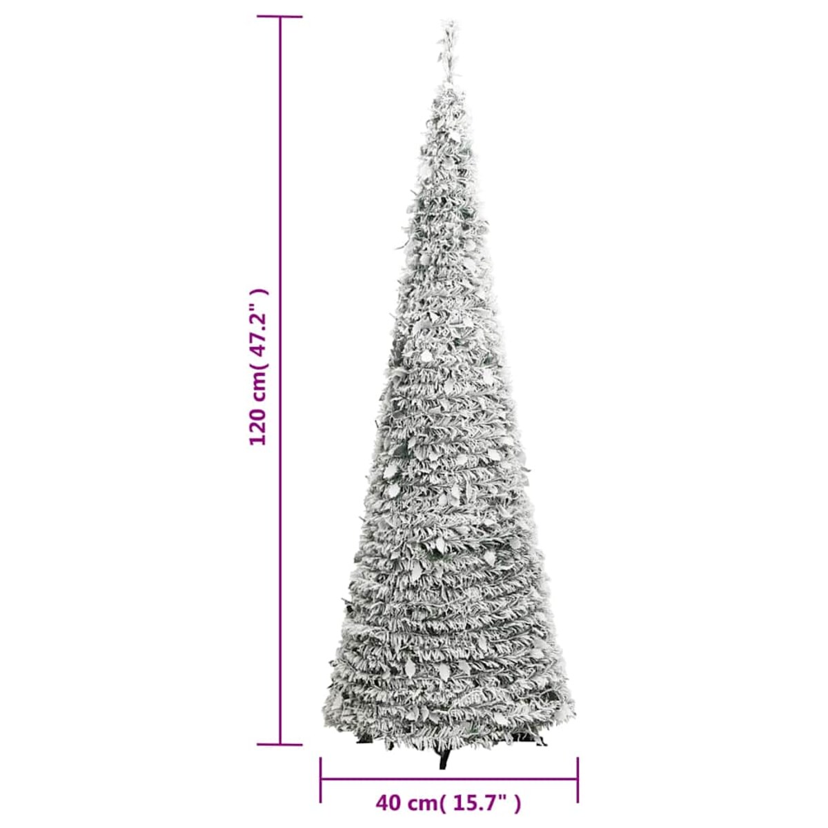 vidaXL Sztuczna choinka typu pop-up, ośnieżona, 50 LED, 120 cm