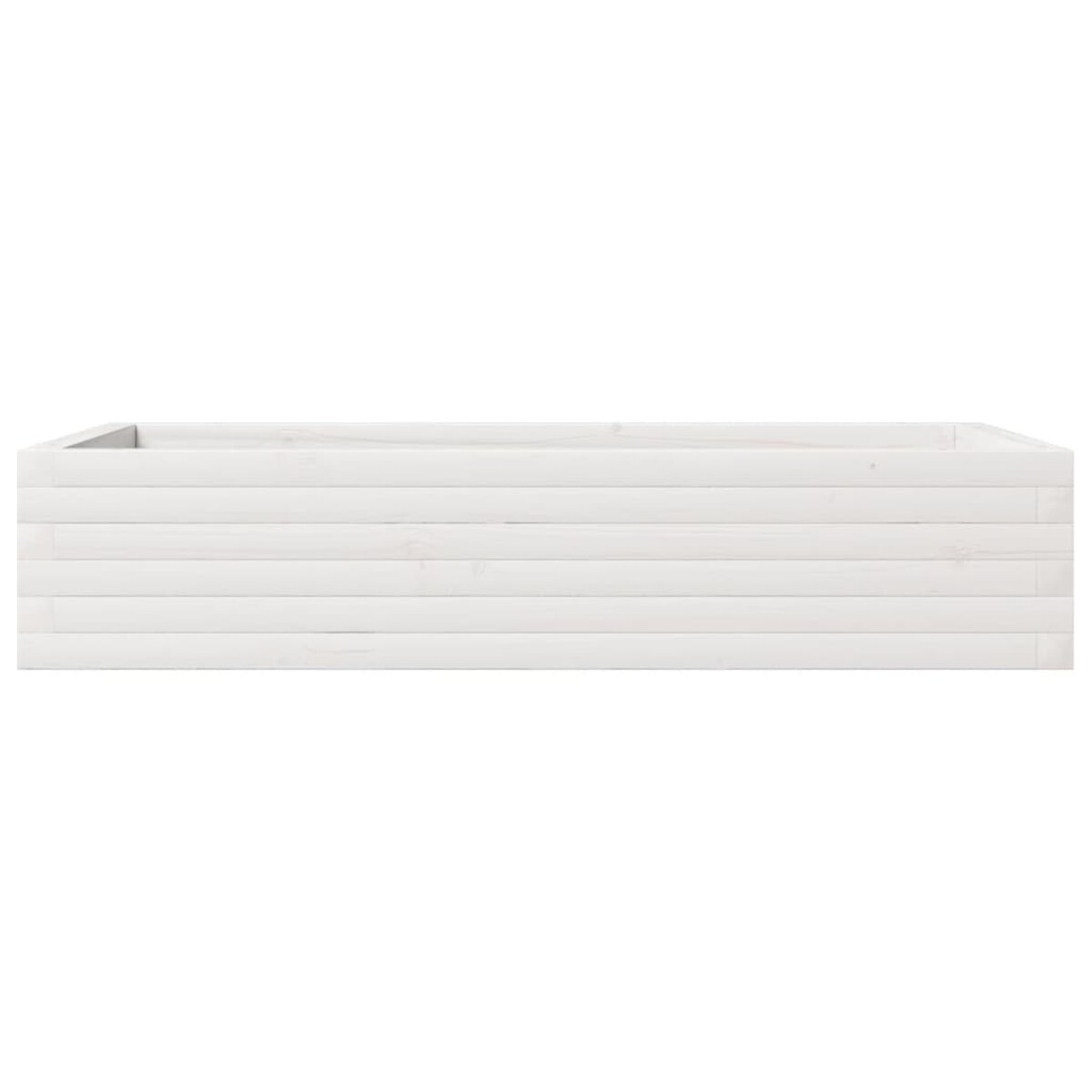 vidaXL Donica ogrodowa, biała, 110x60x23 cm, lite drewno sosnowe