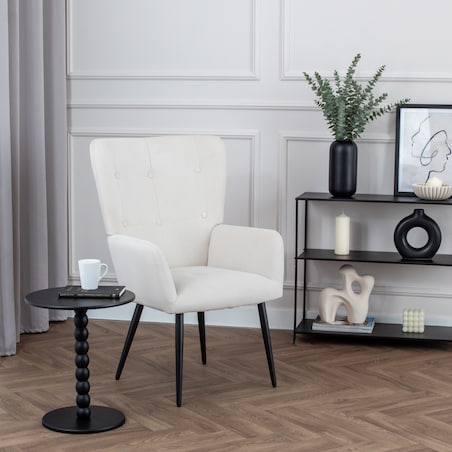 Foteldo salonu wypoczynkowy uszak beżowy welurowy wygodny tapicerowany