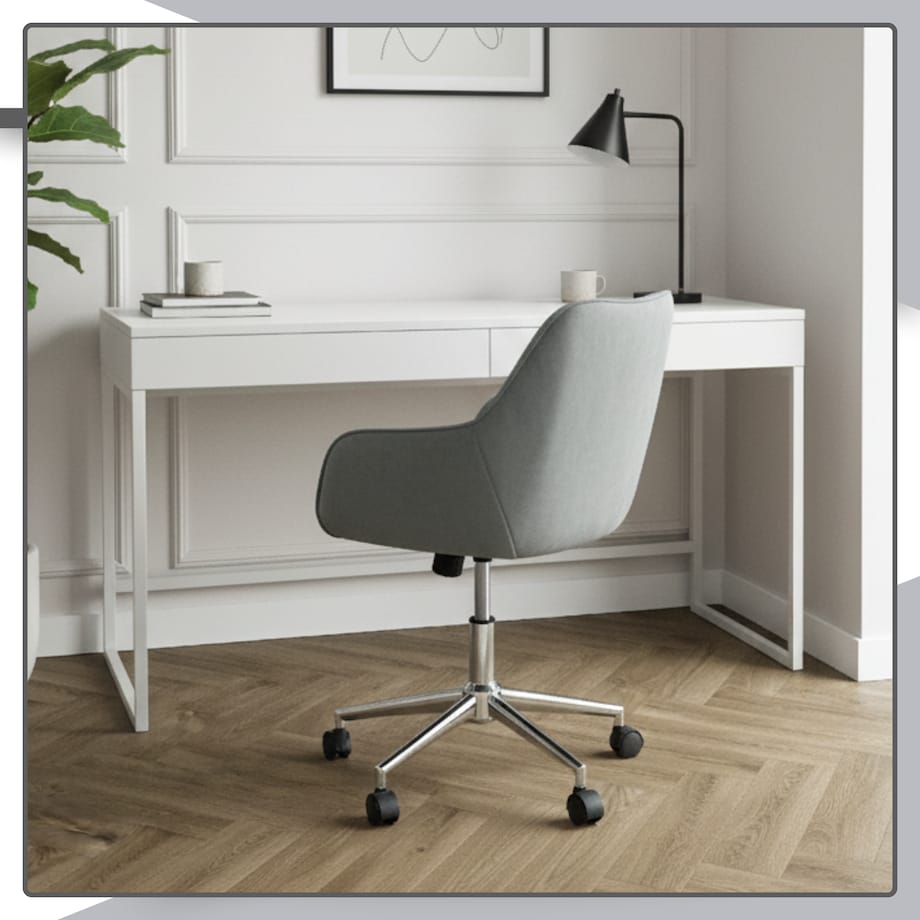 Krzesło biurowe fotel obrotowy welurowy szary do biurka toaletki