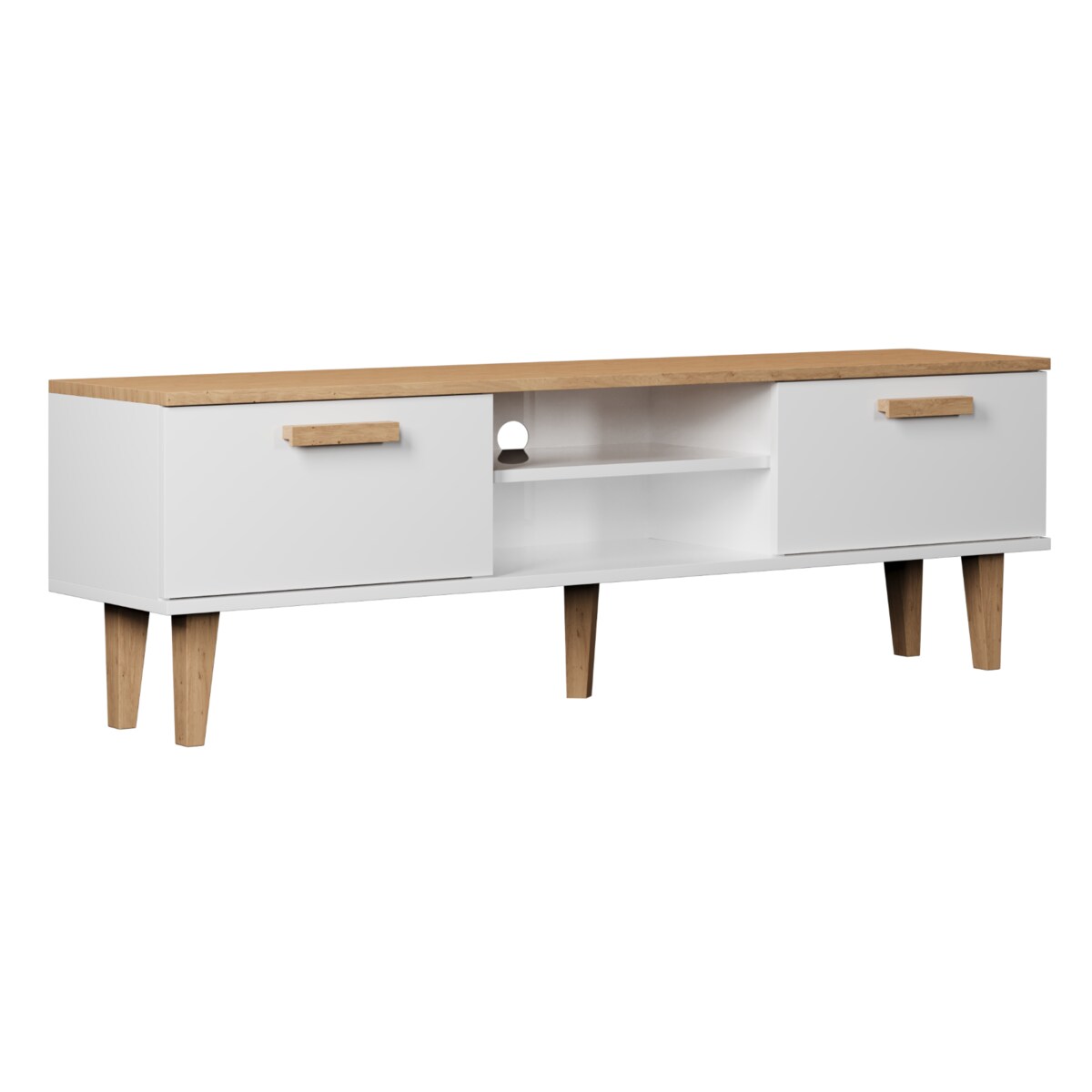 Szafka RTV Denver 160 biały & hikora