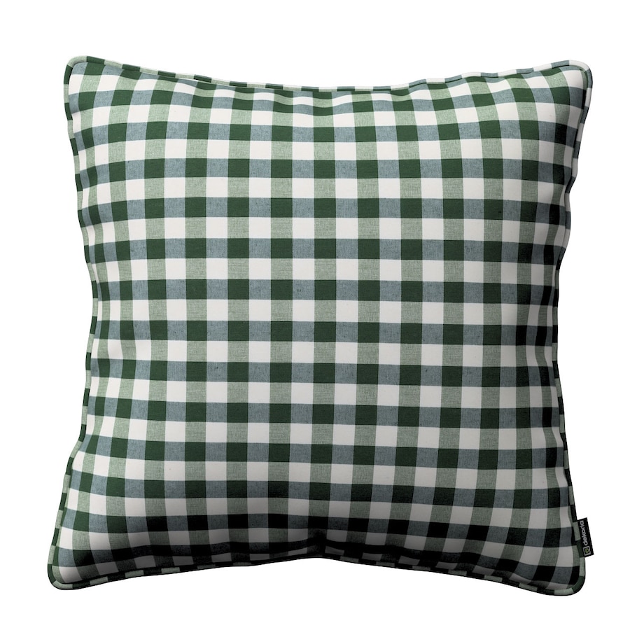 Poszewka Gabi na poduszkę 45x45 zielono-biała kratka (1,5x1,5cm)
