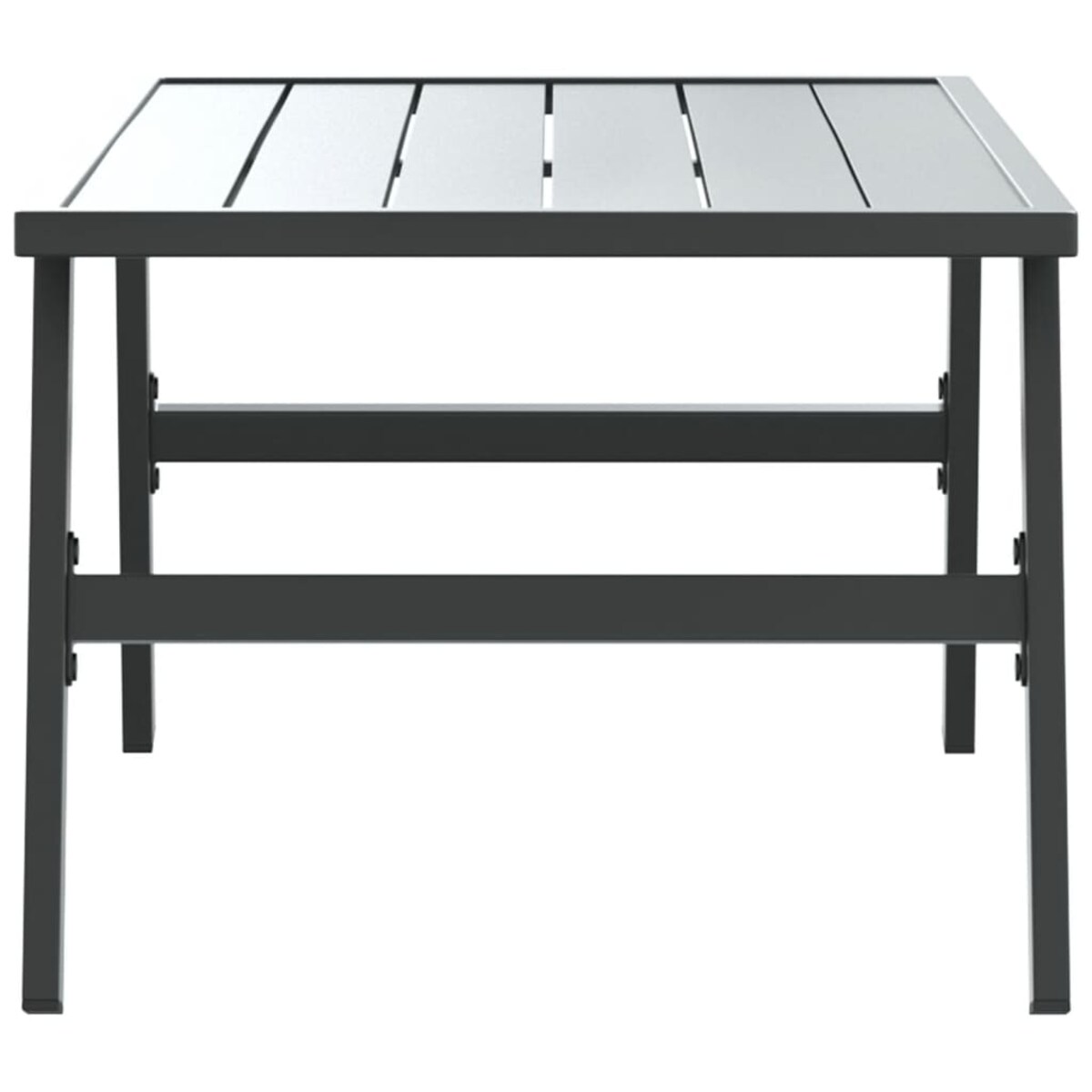 vidaXL Stolik kawowy do ogrodu, czarny, 90x45x35 cm, malowana stal
