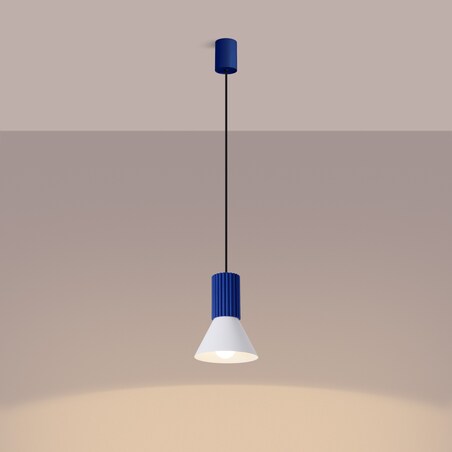 Lampa wisząca ESTRIA 1 biała/ultramaryna