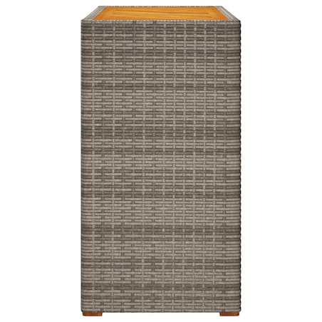 vidaXL Stolik ogrodowy z drewnianym blatem, szary, 100x40x75 cm