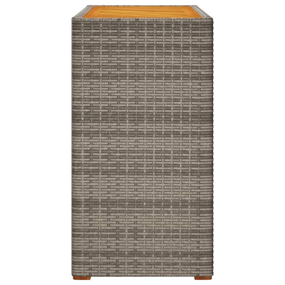 vidaXL Stolik ogrodowy z drewnianym blatem, szary, 100x40x75 cm
