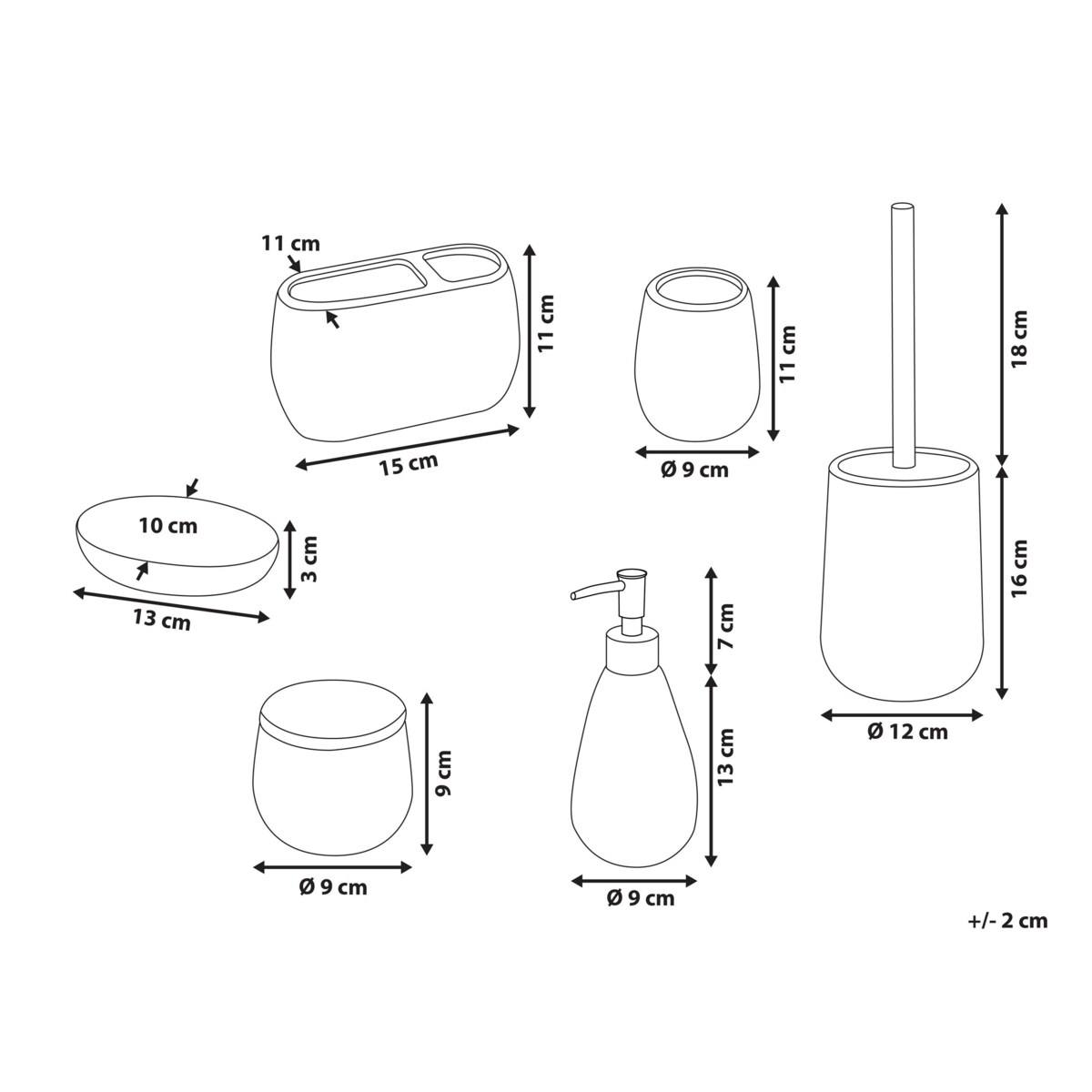 Zestaw akcesoriów łazienkowych 6 elementów ANTUCO Ceramika Niebieski