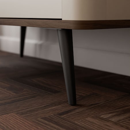 Komoda do salonu AUTUMN 3S na wysokich nóżkach, kaszmir / orzech