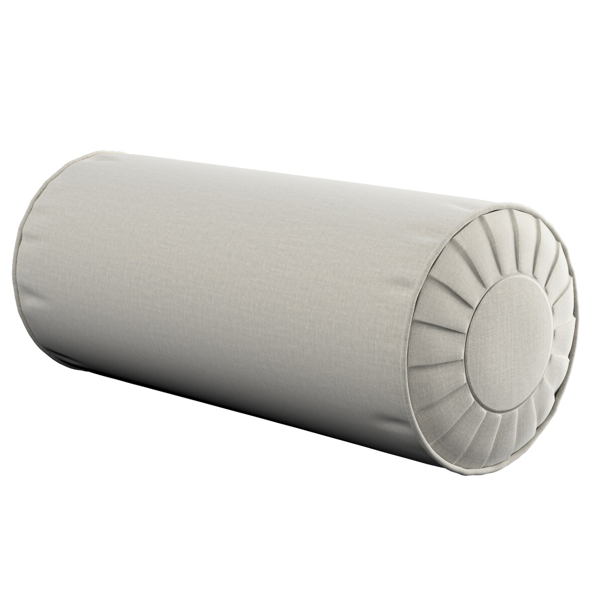 Poduszka wałek z zakładkami, jasno szary welwet, Ø20 x 50 cm, Ingrid