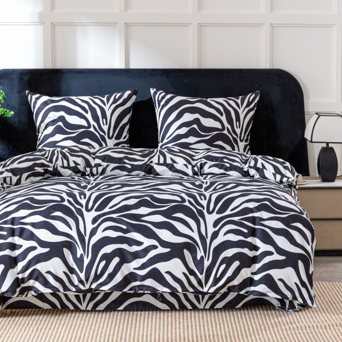 Pościel 220X200 + 2 Poszewki 70X80 Komplet Pościeli Zebra
