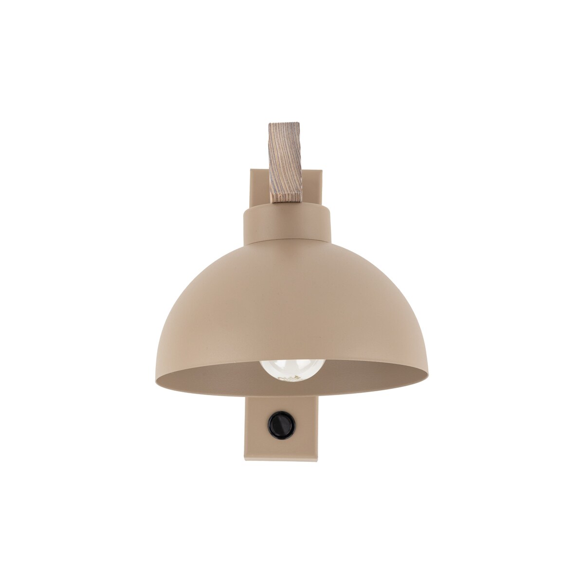 Kinkiet z włącznikiem OSLO SABIA 11009 TK Lighting beżowy E27 nowoczesna lampa ścienna do sypialni i salonu