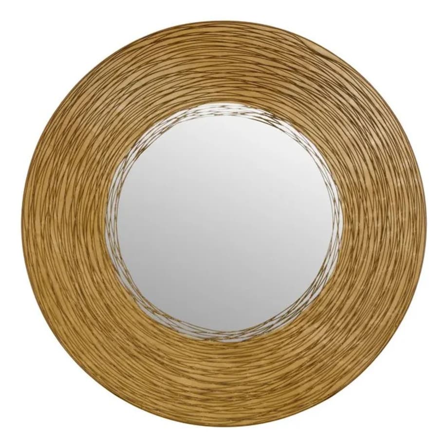 Lustro ścienne okrągłe złoto-brązowe Martin 90 cm