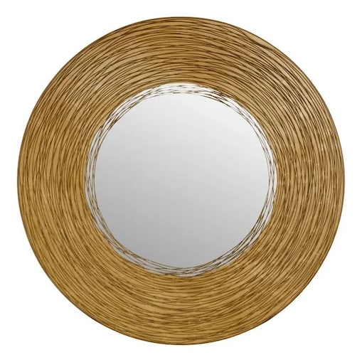 Lustro ścienne okrągłe złoto-brązowe Martin 90 cm