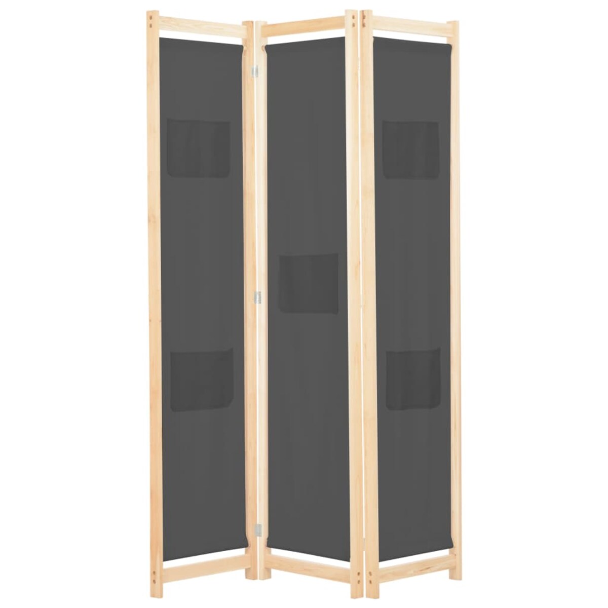 vidaXL Parawan 3-panelowy, szary, 120x170x4 cm, tkanina
