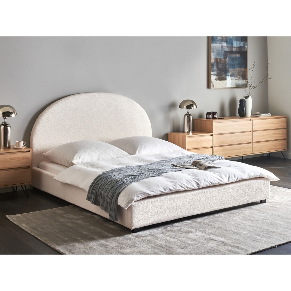 Łóżko wodne Boucle VAUCLUSE 160 x 200 cm Złamana biel