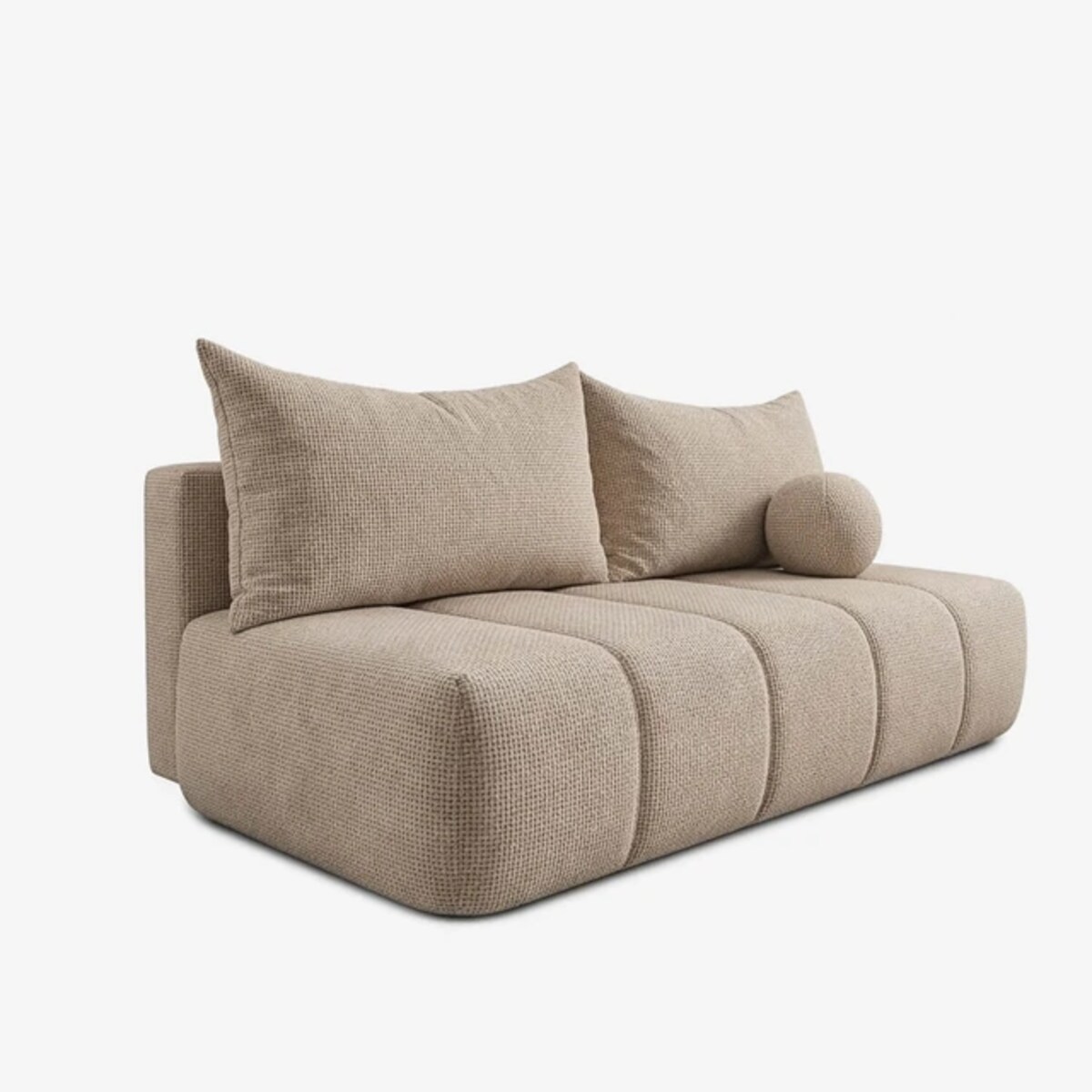 Sofa rozkładana 2-osobowa z funkcją spania do salonu beżowa SARIA