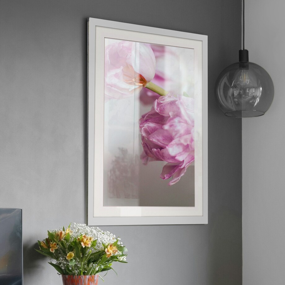 Ramka na zdjęcia 40x50 cm biała rama MDF z plexi do powieszenia pion poziom klasyczna prostokątna ramka FRAMAI®