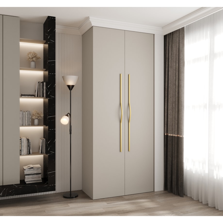 Szafa dwudrzwiowa Como 2 100 gł.40 kaszmir+złoty