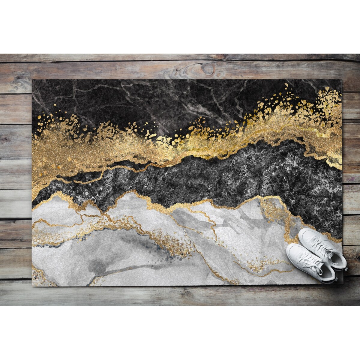 Wycieraczka zewnętrzna XXL Złoty marmur 150x100cm