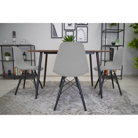 Krzesło Do Jadalni Kuchni Salonu Osaka Szare / Nogi Czarne