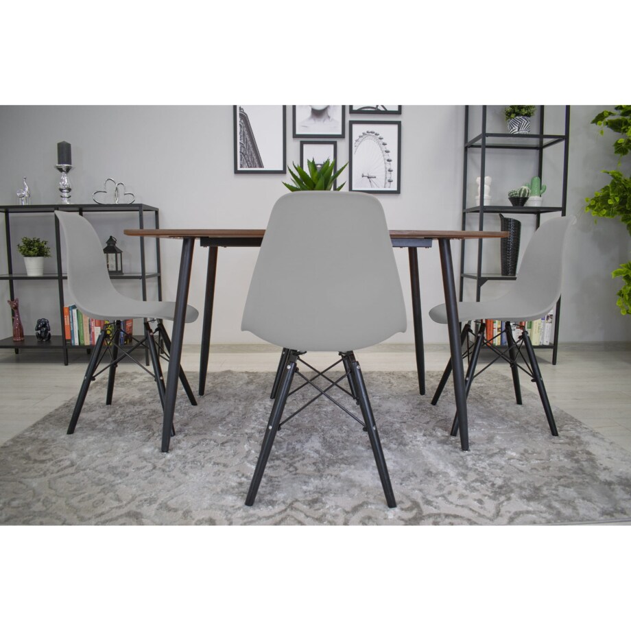 Krzesło Do Jadalni Kuchni Salonu Osaka Szare / Nogi Czarne