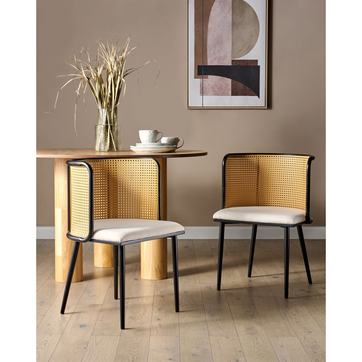 Zestaw 2 krzeseł do jadalni metalowy czarny KOBUK