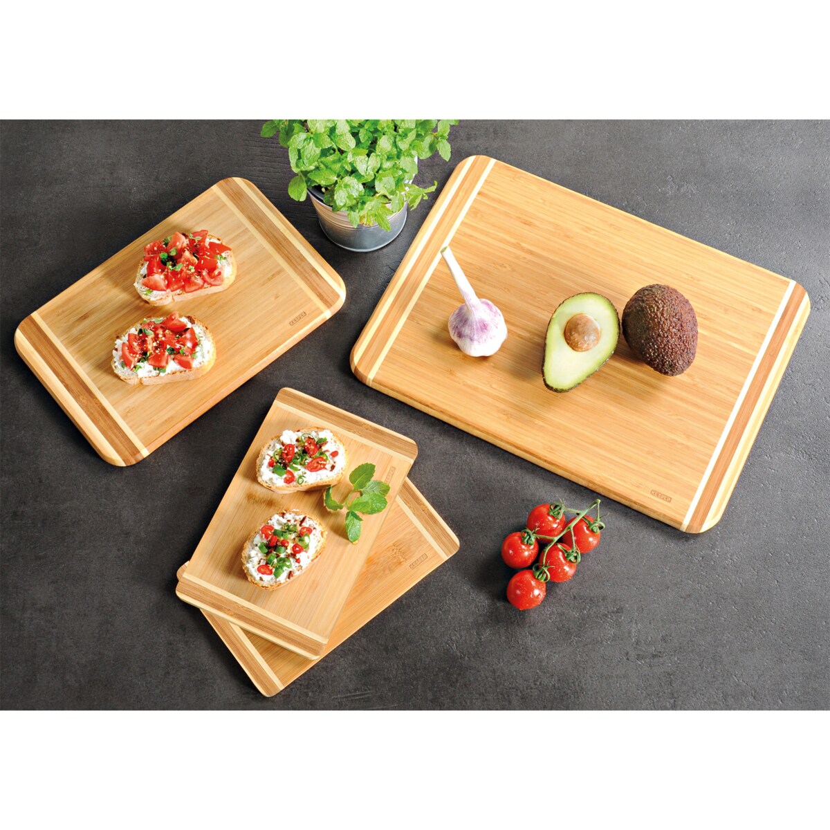 Zestaw 4 desek do krojenia KESPER, bambusowe