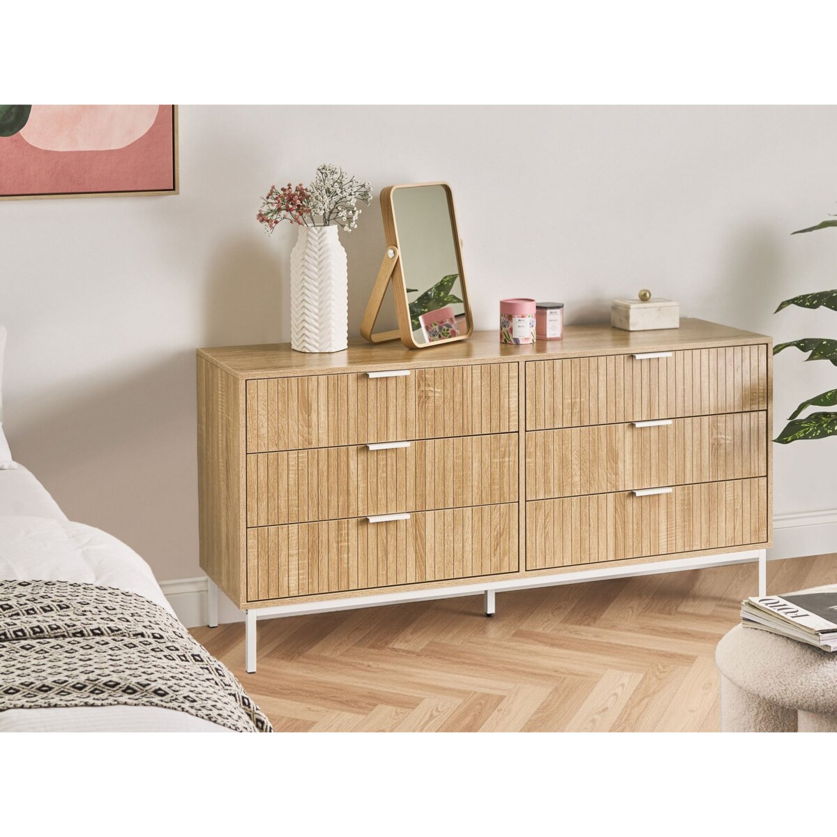 Komoda 6 szuflad WALCOTT Jasnobrązowy