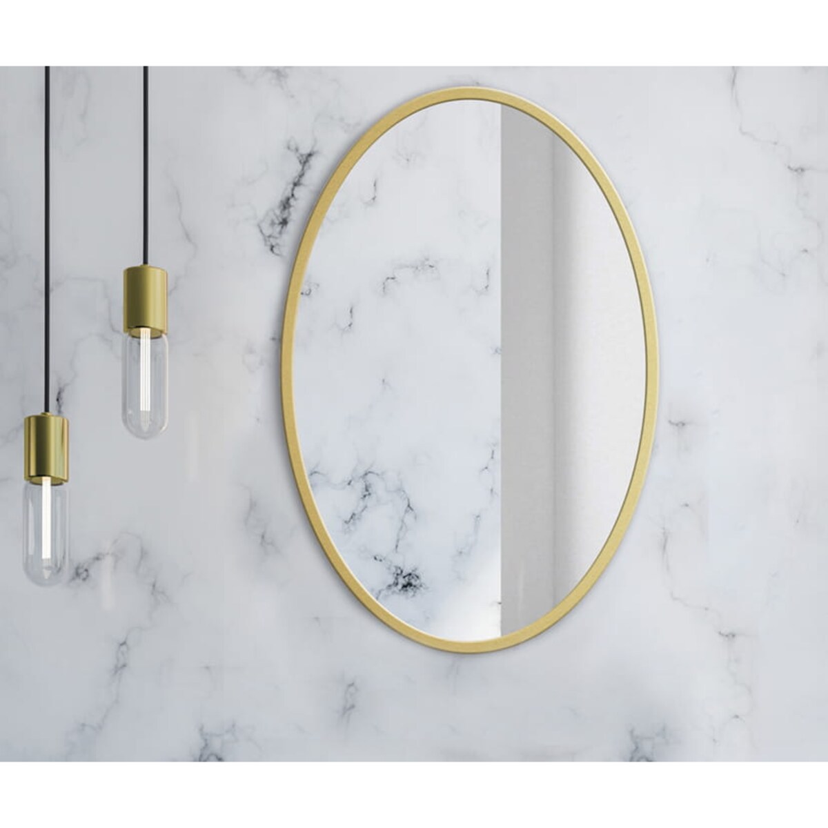 Lustro 50 Cm Złota Rama