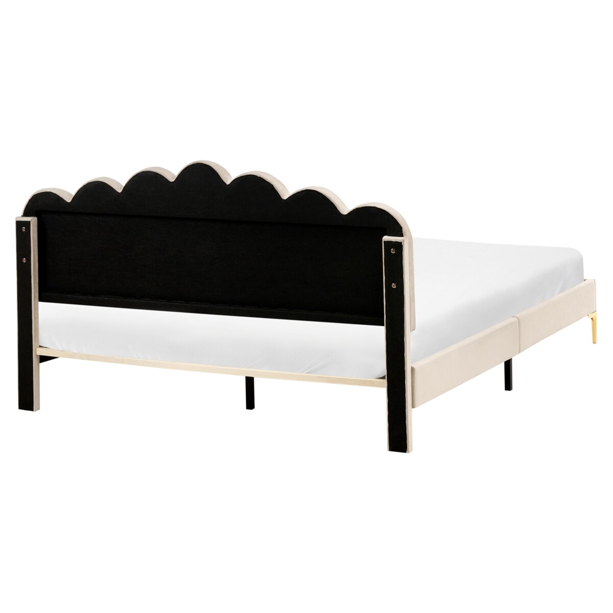 Łóżko Welur SAUVIAN 160 x 200 cm Beżowy