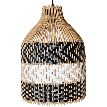 Lampa wisząca TURABO Rattan Czarny/ biały