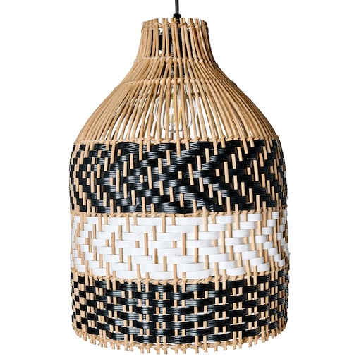 Lampa wisząca TURABO Rattan Czarny/ biały