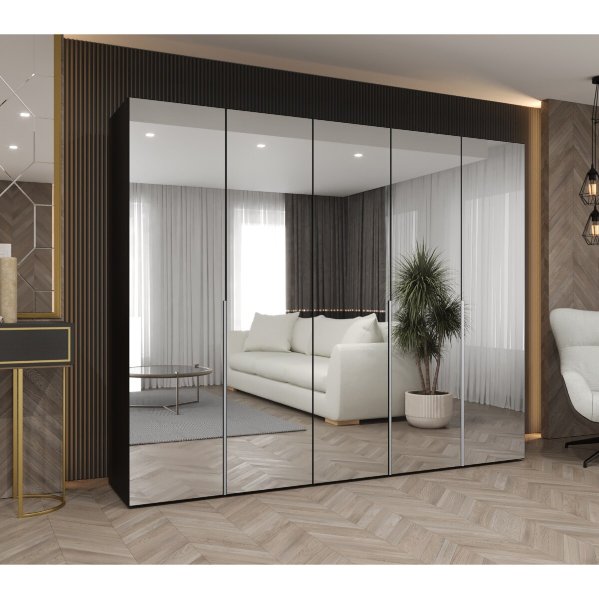 Szafa uchylna otwierana ALICANTE 3 250 wys. 202 cm Czarny + u. Kaszmir