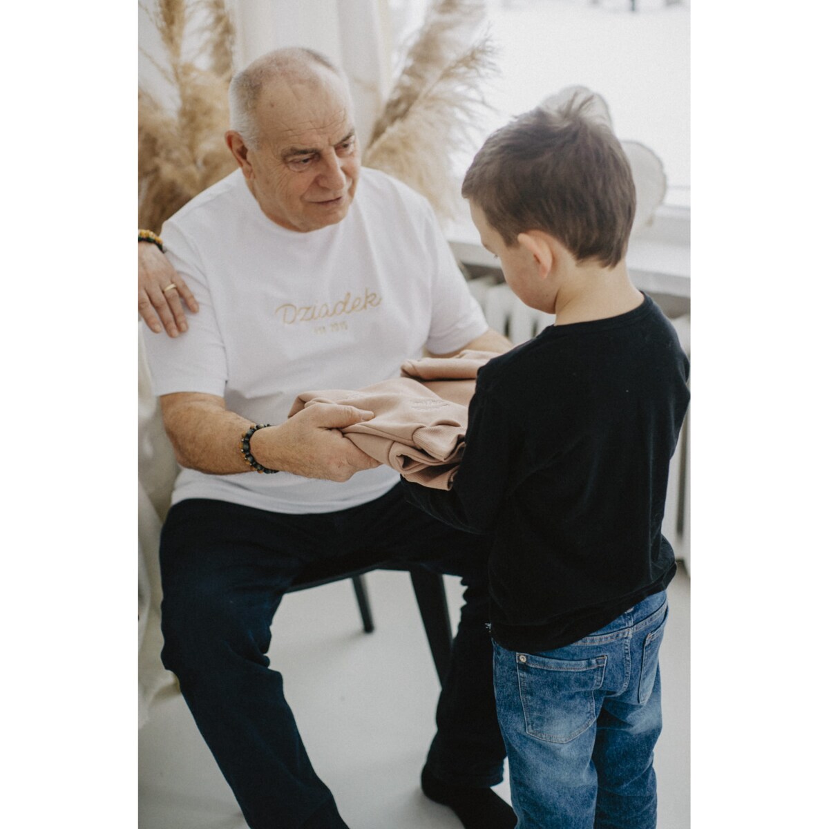 T-shirt biały męski - Dziadek - L/XL
