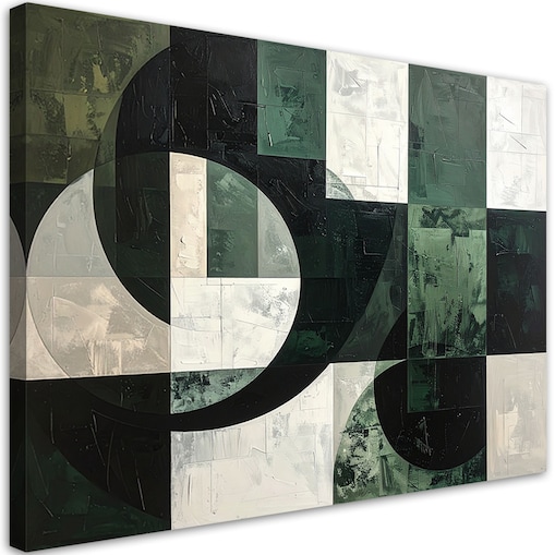 Obraz do salonu sypialni biura loftu, Zielona geometryczna abstrakcja