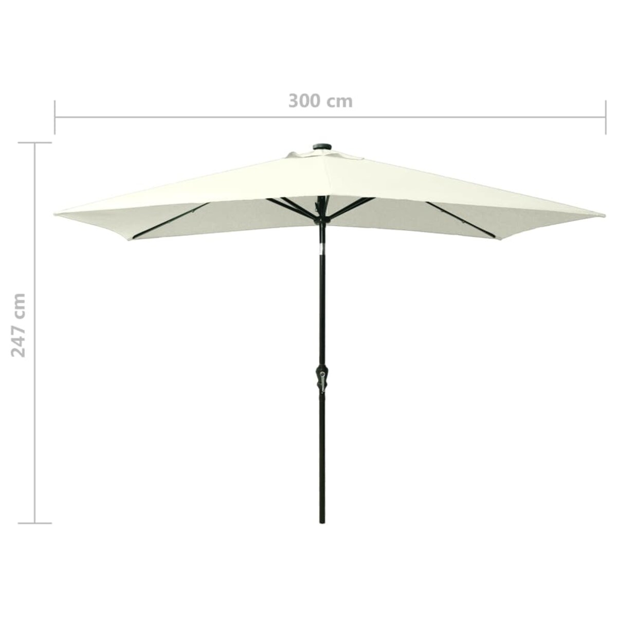 vidaXL Parasol ogrodowy z LED i stalowym słupkiem, piaskowy, 2x3 m