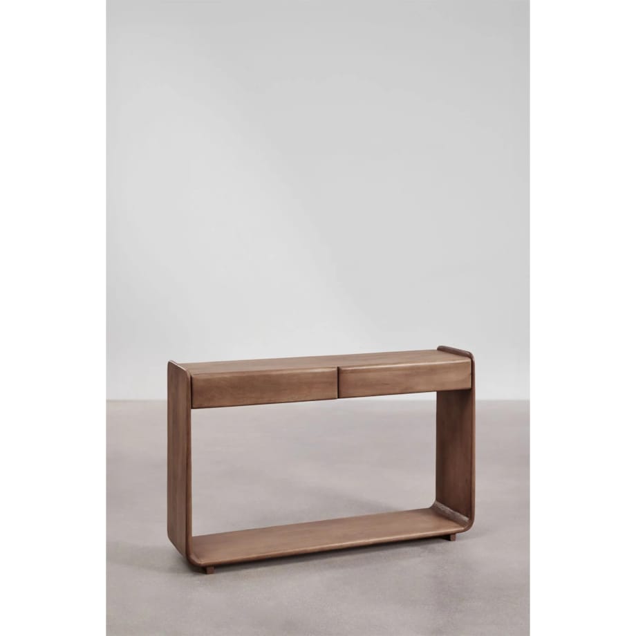 Konsola z drewna akacjowego Tinsley, 120 cm, brązowa